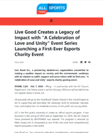 All Sports Today, Esports Charity Event Article