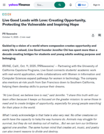 Yahoo Finance Live Good Leads With Love Article